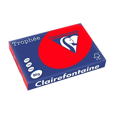 Abbildung von 5 x Clairefontaine Kopierpapier Trophee A3 80g/qm VE=500 Blatt koralle