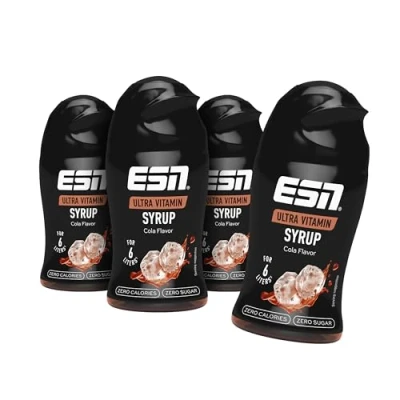 Abbildung von ESN Ultra Vitamin Syrup, 4er Pack, 4 x 65ml Cola, mit Vitaminen für je 6 Liter Fertiggetränk