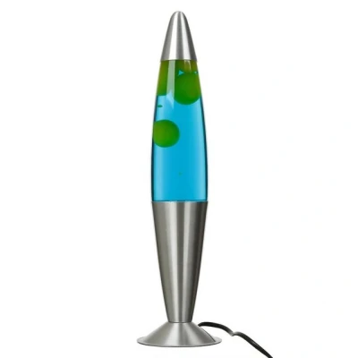 Abbildung von Licht Erlebnisse Lavalampe JENNY, Tischlampe Blau Gelb Retro inklusive Leuchtmittel 42 cm Tischleuchte