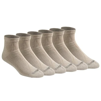 Abbildung von Dickies Herren Dri Tech Moisture Control Quarter Socken Multipack, Essential Worker Khaki (6 Paar), Shoe Size: 6 12