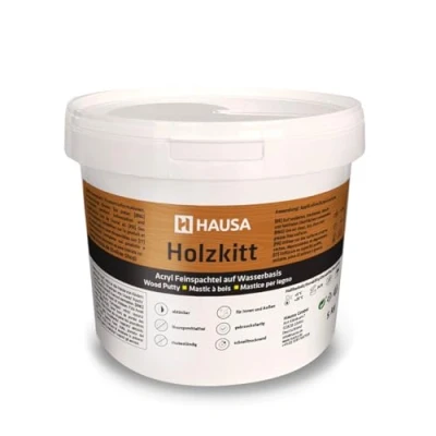 Abbildung von HAUSA Holzkitt 5 kg Schwarz Holzspachtelmasse, Kitt für Holz, Holzspachtel/Füllmasse zum Reparieren von Holzschäden gebrauchsfertig ausgezeichnete Füllkraft schnelltrocknend rissbeständig