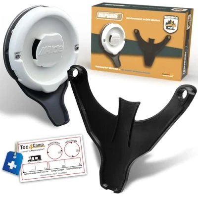 Abbildung von Manufaktur3D Kondenswasserablauf Kaminschild Ablauf für Deckel Kamindeckel Kaminabdeckung Abgaskamin der Heizung an Wohnmobil Caravan (Typ Alde, Schwarz)