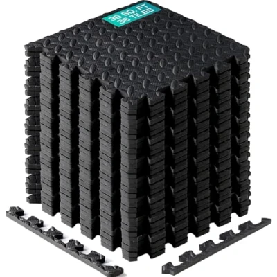 Abbildung von Yes4All 30x30 cm Set 12/16/36 Puzzlematte Premium Schutzmatten Bodenschutz Bodenfliesen Sportmatte Gymnastikmatte Fitnessmatte Turnmatte Sportgeräte Bodenmatte Trainingsmatte Gummimatte Yogamatte Gym