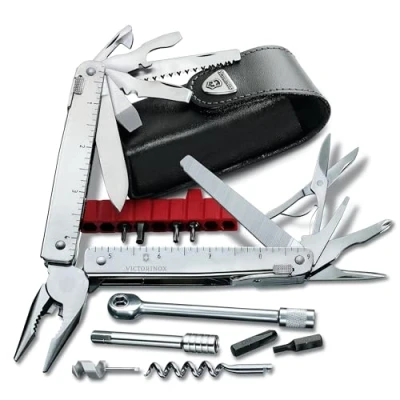 Abbildung von Victorinox Swiss Tool X Plus Ratchet 38 Functions Tawny Leather Multifunktionswerkzeuge