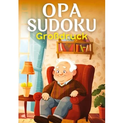 Abbildung von Opa Sudoku Großdruck Geschenk für Opa: Rätselheft mit 70 Sudokus (leicht bis schwer) in großer Schrift Senioren, inkl. Lösungen Rätselbüch und Großvater