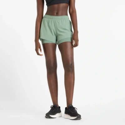 Abbildung von New Balance RC Seamless 2 in1 Short 3 Damen (Dunkelgrün L Größe) Laufbekleidung