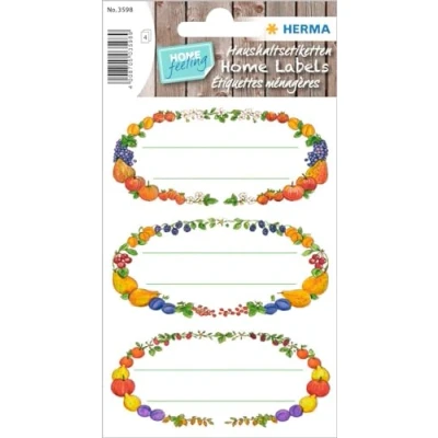 Abbildung von 10 x HERMA Küchenetiketten 76x35mm Früchtekränze VE=4 Blatt