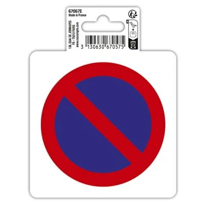 Abbildung von Exacompta 67057E Parkverbot Klebeschild 10x10cm Rot Blau aus UV beständigem PVC Hinweisschild Schilder Warnhinweis Sticker Aufkleber Türschild