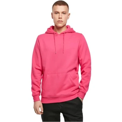 Abbildung von Build Your Brand Herren Heavy Hoody Kapuzenpullover, Hibiskus pink, L