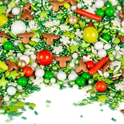 Abbildung von Super Streusel HoHoHo (90g) Weihnachtsstreusel Essbar im Rentier Design Zucker Dekoration Streudeko Backen Zuckerdekor für Torten Deko Weihnachten