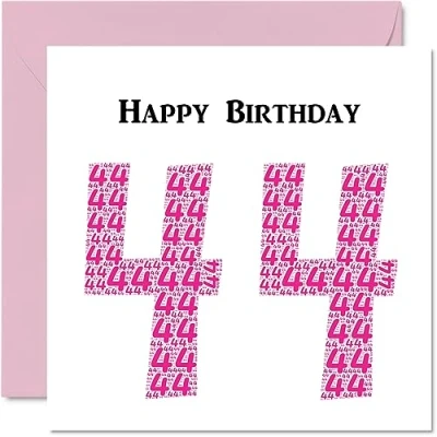 Abbildung von Stuff4 lustige Geburtstagskarte zum 44. Geburtstag für Frau Shapecloud Happy Birthday Karte Vater, Mutter, Bruder, Schwester, Großvater, Oma, Onkel, Tante, 145 mm x Grußkarten,