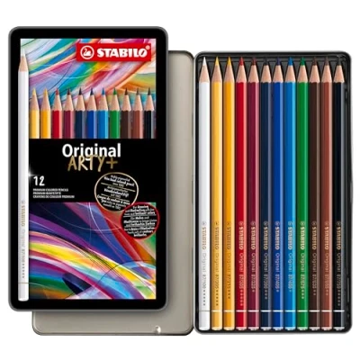 Abbildung von Premium Buntstift STABILO Original ARTY+ 12er Metalletui mit 12 verschiedenen Farben