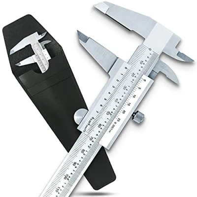 Abbildung von w mtools Messschieber analog, Nonius 150 mm aus rostfreiem Edelstahl mit hoher Messgenauigkeit (DIN862) 0,02 Ablesung Tiefenmessung, Innenmessung, Außenmessung
