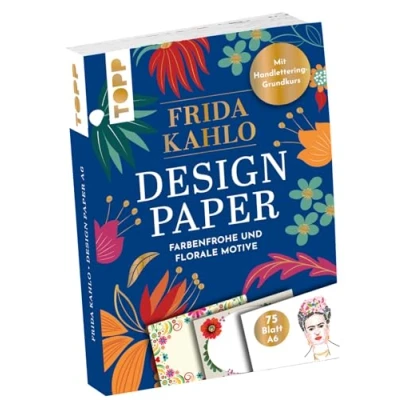 Abbildung von Design Paper Frida Kahlo A6. Mit Handlettering Grundkurs. 75 Motivpapiere (DIN A6, 220 g/m²), in 25 Designs, 16 Seiten Grundkurs, Softcover