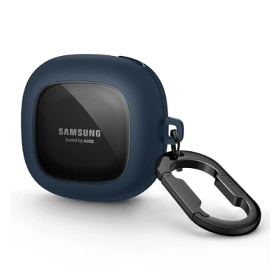 Abbildung von SURITCH Transparent hülle Kompatibel mit Samsung Galaxy Buds 2/Buds Live/Buds 2 Pro/Buds FE Stoßfest Schutzhülle Schlüsselbund für Marineblau