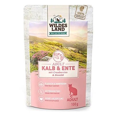 Abbildung von Wildes Land Adult Kalb &amp; Ente 12 x 100 g Nassfutter Hundefutter