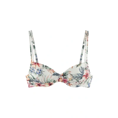 Abbildung von Lascana BÜGEL Bikinitop, Damen, Größe: 36xB, Creme bedruckt