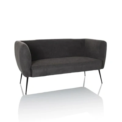 Abbildung von hjh LIVING Sofa 2 Sitzer HAYRIVER Polstersofa Couch bequem gepolstert, Loungesofa mit Armlehnen für Büro Wohnzimmer, Stoff Grau