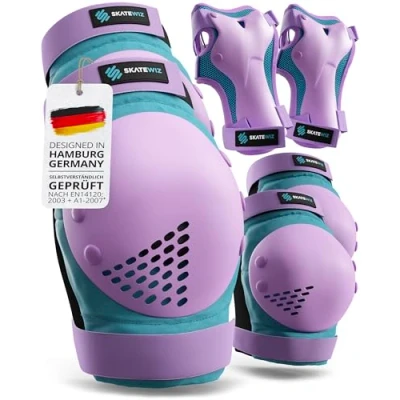 Abbildung von Protektoren Kinder Schoner Set Skateboard Knieschoner. Ellenbogen. Handschoner