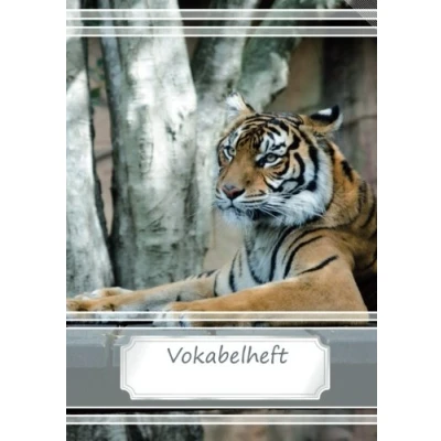 Abbildung von Vokabelheft DIN A5 Tiger: 70 Seiten liniert, zweispaltig (Motiv Vokabelhefte, Band 12)