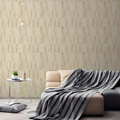 Abbildung von A.S. Création Vliestapete &quot;Nara Grafisch&quot;, leicht glänzend gemustert abstrakt, Holzoptik Ethno Tapeten Wohnzimmer Schlafzimmer Küche Flur Design Büro