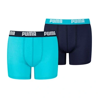 Abbildung von Puma Jungen Boys Basic Boxer 2P Boxershorts, Mehrfarbig (Bright Blue 789), (Herstellergröÿe. 128) (2Er Pack)