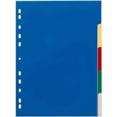 Abbildung von Durable Ordnerregister, aus PP, Tabe blanko/5 farbig, für A4, 5 Blatt, 25er Packung, 673027