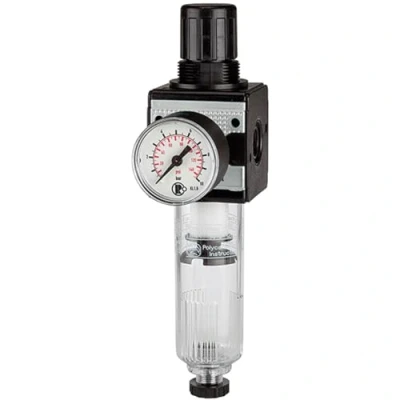 Abbildung von RIEGLER 100471 C 11 K 16 HA Filterregler »multifix«, PC Behälter, BG 1, G 1/4, 0,5 bar, HA, 1Stk