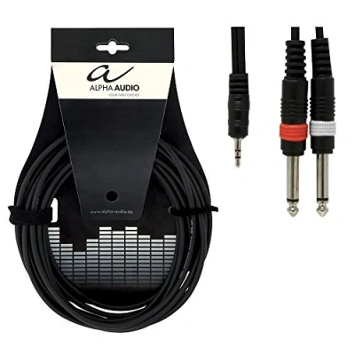 Abbildung von GEWA Y Kabel Basic Line 3m, schwarz, 1x 3,5 mm Stereoklinke 2x 6,3 Monoklinke, 190125