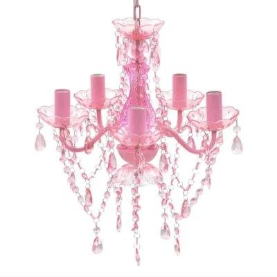 Abbildung von vidaXL Kronleuchter 5 Glühbirnen Rosa