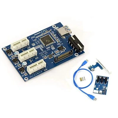 Abbildung von KALEA INFORMATIQUE Erweiterungsplatte zur Konvertierung von einem PCI Express x1 Port auf 3 PCIe Ports mit PLX Chipsatz