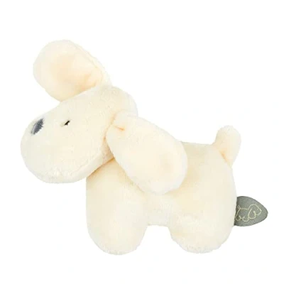 Abbildung von Nattou Kuscheltier Rassel, Hund Charlie, Für zuhause oder unterwegs, Flanell, Ca. 17 cm, Vegan, Baumwolle/Polyester, Vanille