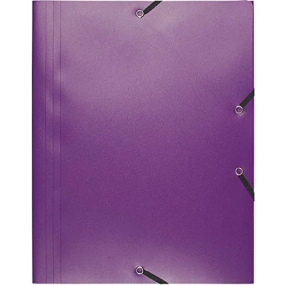 Abbildung von Exacompta 55918E Sammelmappe (3 Klappen, Gummizug, PP, blickdicht, A4) 1 Stück violett
