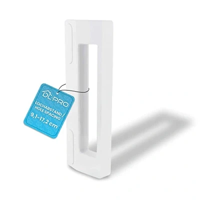 Abbildung von DL pro Universal Kühlschrank Türgriff 9 17 cm Befestigungsabstand 18,8 Länge Ersatzgriff für Gefrierschrank KühlGefrierKombination Weiß Bosch Siemens LG AEG Miele usw.