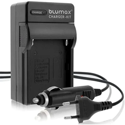 Abbildung von Blumax Ladegerät für Sony NP F970 / F960 passend zu F750 F550 F990 inkl. KFZ Ladekabel