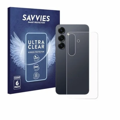 Abbildung von Savvies 6 Stück Schutzfolie für Samsung Galaxy S25 (Rückseite) Displayschutz Folie Ultra Transparent