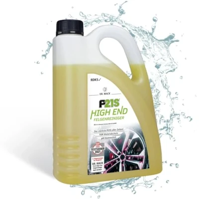 Abbildung von DR. WACK P21S HIGH END Felgenreiniger 2 Liter Felgen Spray mit Gel Formel &amp; Wirkindikator Schnelle schonende Reinigung pH hautneutral biologisch abbaubar Hochwertige Autopflege