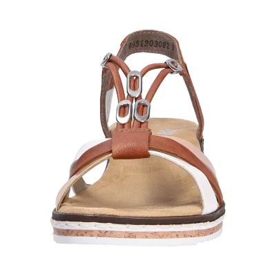 Abbildung von Rieker Riemensandalette, Damen, Größe: 36, Biancocognacskin (81) Schuhe