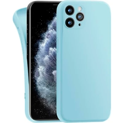 Abbildung von MyGadget Hülle Kompatibel mit iPhone 11 Pro robuste Silikon Schutzhülle TPU Case Slim Silikonhülle Back Cover Kratzfest Handyhülle Matt Hellblau