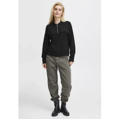 Abbildung von PULZ Pzsara Strickpullover, Damen, Größe: Medium, Black beauty