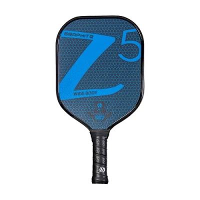 Abbildung von ONIX Graphit Z5 Pickleball Paddel (Graphit Kohlefaser Oberfläche mit rauer Oberfläche, gepolsterter Komfortgriff und Nomex Wabenkern für Berührung, Kontrolle Leistung), blau