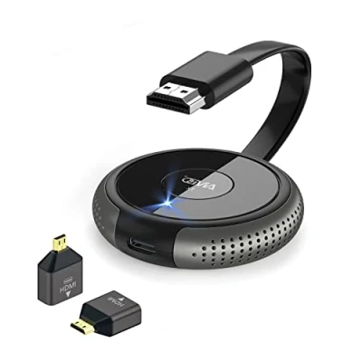 Abbildung von AIMIBO HDMI Wireless, Kabelloser Sender, 165 Fuß/50 m 4K/5G auf Monitor/Projektor für TV/Bildschirm Streaming, Produktionen mit Mehreren Kameras, Schwarz