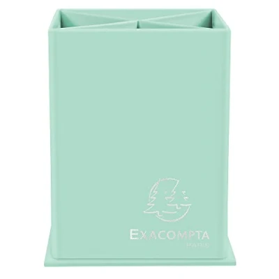 Abbildung von Exacompta 67896D Stiftehalter Aquarel aus extra starkem Karton mit 4 Fächern, 1 Stück Zufallsfarbe Pastellblau, Pastellgrün, Koralle oder Malve, Stifteköcher Stiftebox Oranizer