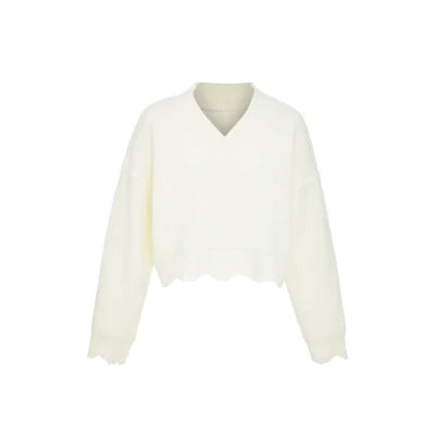 Abbildung von myMo Strickpullover, Damen, Größe: M/L, Wollweiss