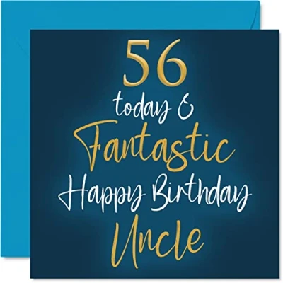Abbildung von Fantastische Geburtstagskarte zum 56. Geburtstag für Onkel 56 Today &amp; Fantastic von Nichte, Neffe, Onkel, Geburtstagsgeschenke, 145 mm x Geburtstagsgrußkarten,