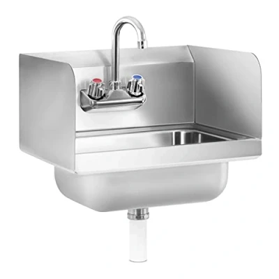 Abbildung von Royal Catering Waschbecken Handwaschbecken Gastro Edelstahl Edelstahlspüle 3 Seitige