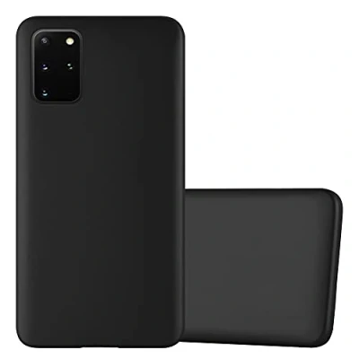 Abbildung von Cadorabo Hülle kompatibel mit Samsung Galaxy S20 Plus Schutzhülle TPU Silikon Case Metallic Design Slim Kratzfest Weiche Gummi Rundumschutz für in Schwarz