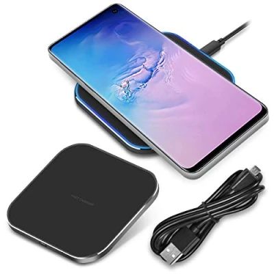 Abbildung von QI Wireless Schnell Ladegerät kompatibel für Samsung Galaxy S8 S9 S10 / Plus Charger Induktive Universal Schnellladestation, Smartphone:Samsung
