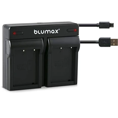 Abbildung von Blumax Mini Dual Ladegerät NP W126 kompatibel mit X T3 XT3 FinePix HS50EXR HS30EXR HS33EX X100F A1 A2 A3 A5 A10 E1 E2 E3 ES2 H1 M1 Pro1 Pro2 T1 T2 T10 T20 T100
