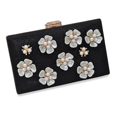 Abbildung von Steuer Abendtasche &quot;Perlen, Glassteine mit Blumenzierde&quot;
